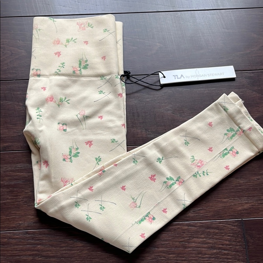 Floral Leggings - Light Yellow